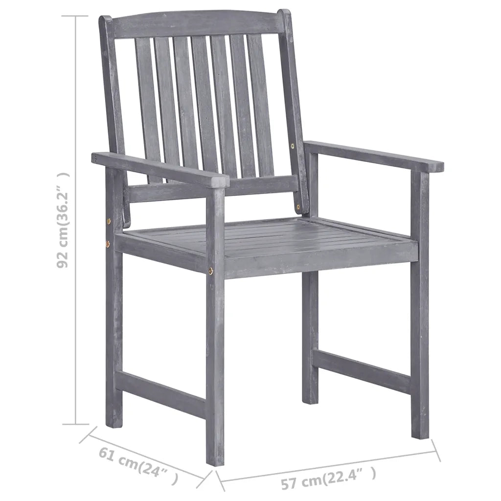Sedie da Giardino con Cuscini 8 pz in Massello di Acacia Grigie 3078227