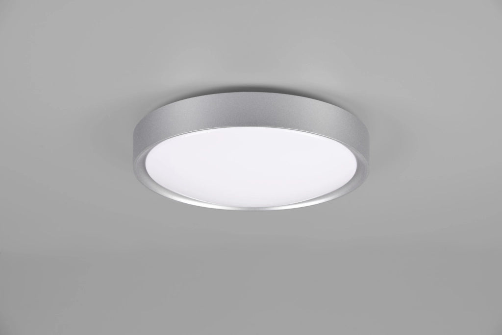 Plafoniera bagno LED Trio Clarimo argento 33cm IP44