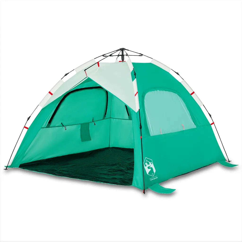 Tenda da Spiaggia 3 Persone-Tenda da campeggio Verde Rilascio Rapido Impermeabile 267145