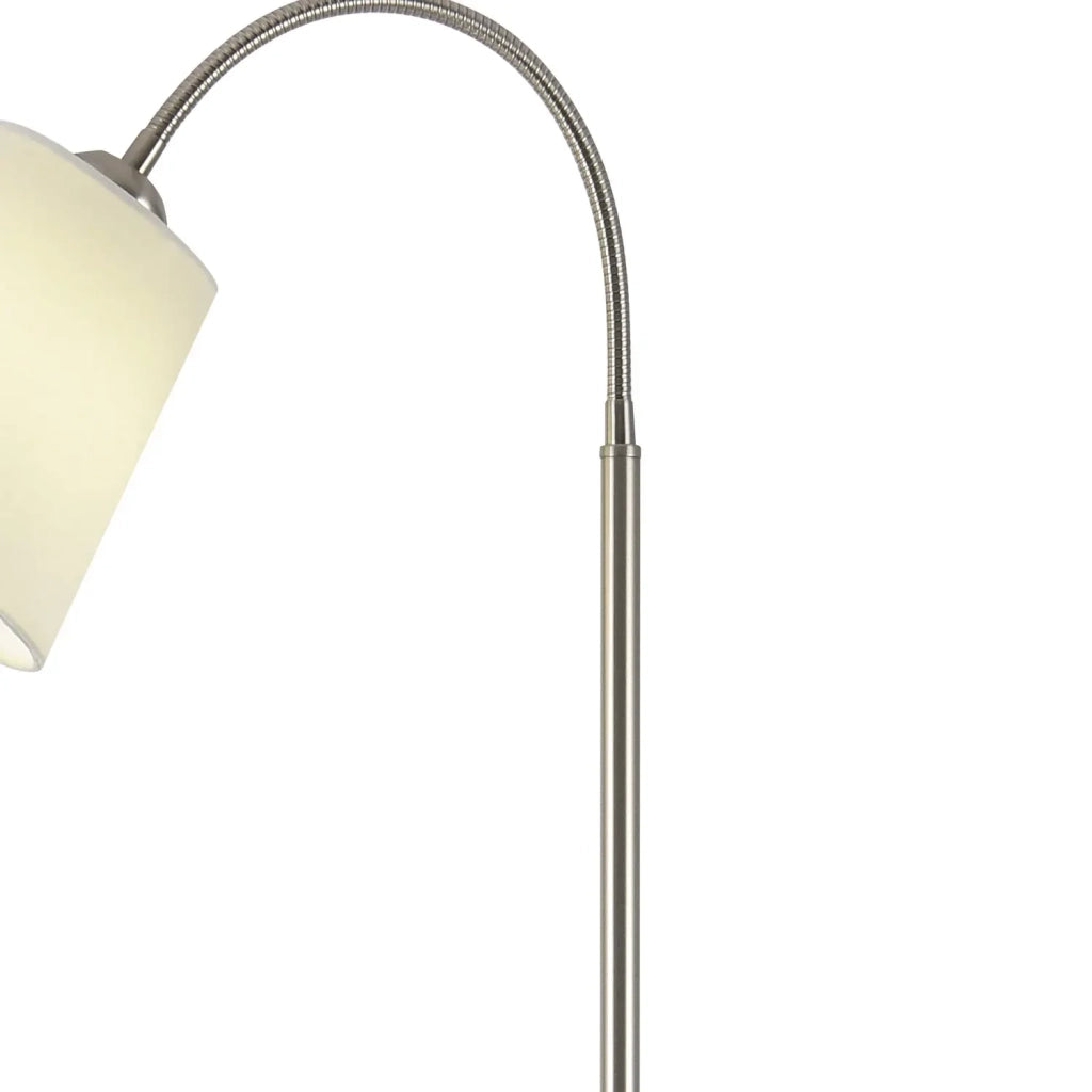LÚZETE - LAMPADA DA TERRA NICHEL SATINATO PARALUME BIANCA PAYTON