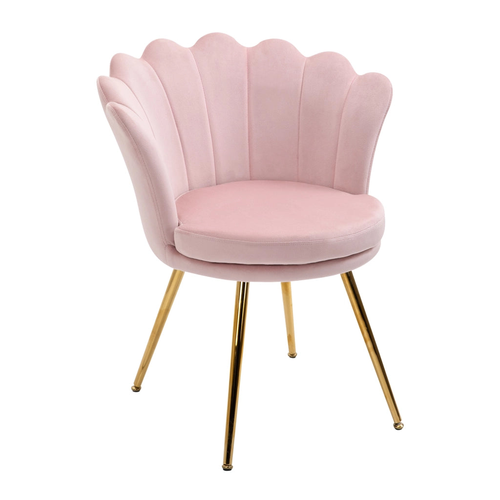 Poltrona Vintage in Velluto con Gambe Dorate Rosa ¨C zephmum ¨C Rosa