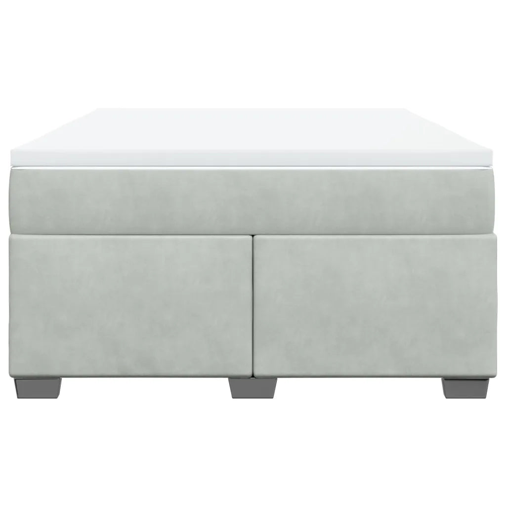 Giroletto a Molle con Materasso Grigio Chiaro 160x200cm Velluto 3285293