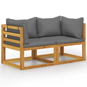 Panchina da Giardino a 2 Posti con Cuscini Grigio Scuro  cod mxl 48992