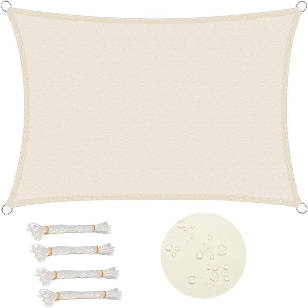 Vela ombreggiante 4x6m in PES 160 g/m² Idrorepellente Tenda a Vela Parasole Rettangolare Protezione Solare Respirante Anti UV Giardino Esterni Grigio