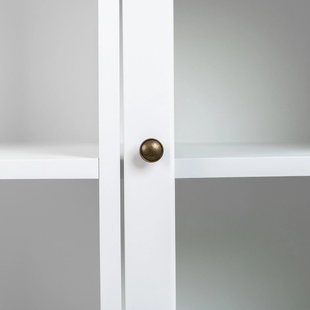 Vetrina in legno bianco 115x35x130,5h