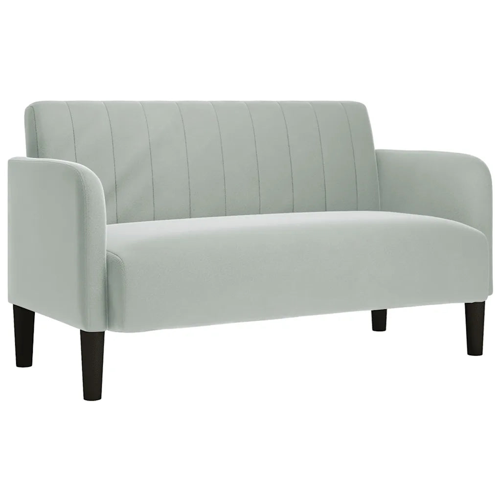 Divano | Divano da soggiorno | Sofa Divanetto Grigio Chiaro 109 cm in Velluto