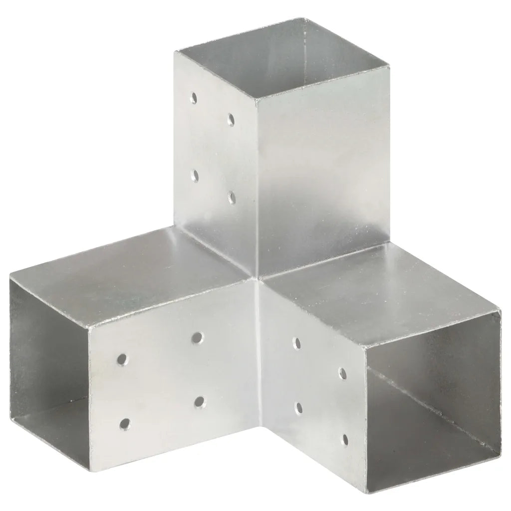 Connettori per Pali a Forma di Y 4 pz Metallo Zincato 81x81 mmcod mxl 95090