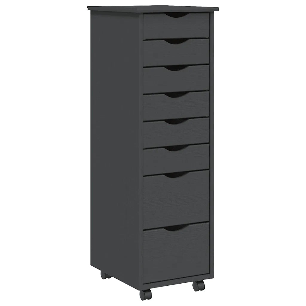 Mobiletto con cassetti e ruote pratico design moderno stile ufficio 34 x 39 x 103 cm realizzato in legno di pino grigio 02_0047164
