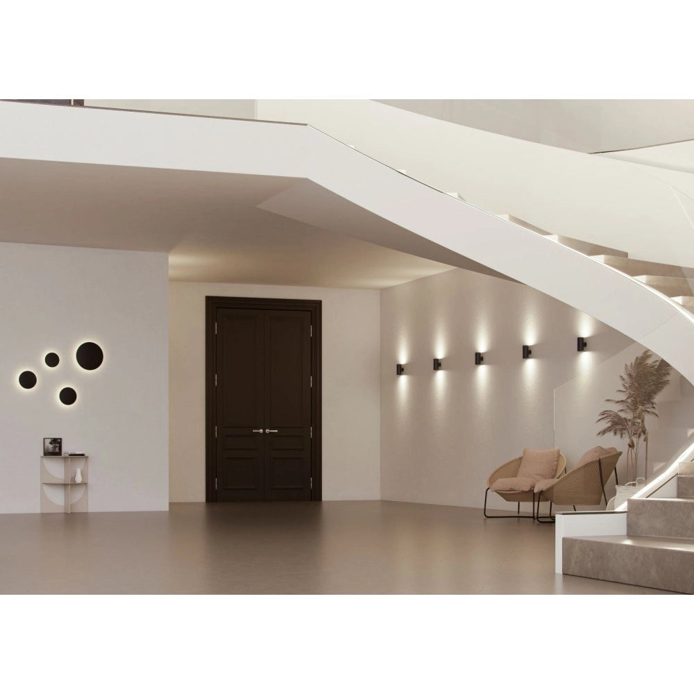 Mac Wall Corten - Applique a led da muro 15W CCT Switch 2700K/3200K/4000K in alluminio, Luce murale a 360 Gradi - Beneito & Faure