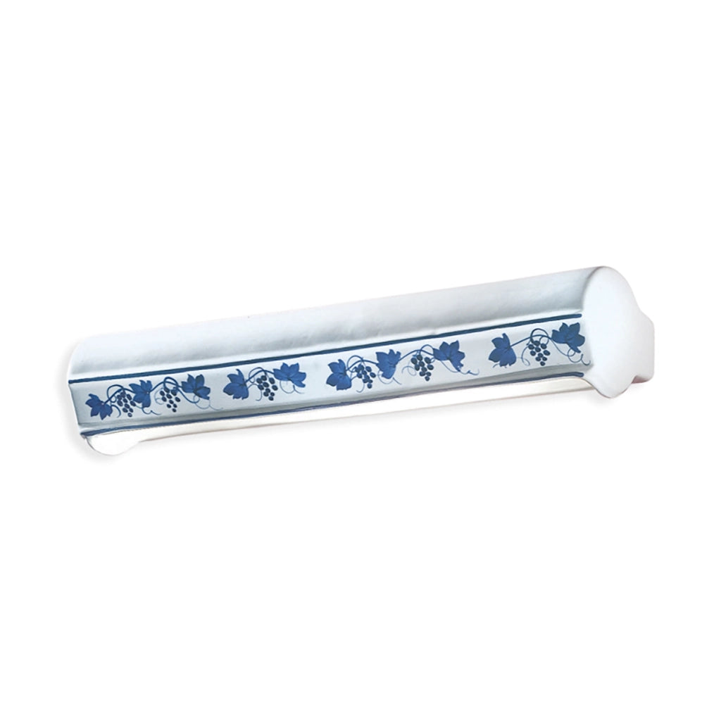 Applique Classica Trieste Bianco Decorato Filo Blu 2 Luci E14