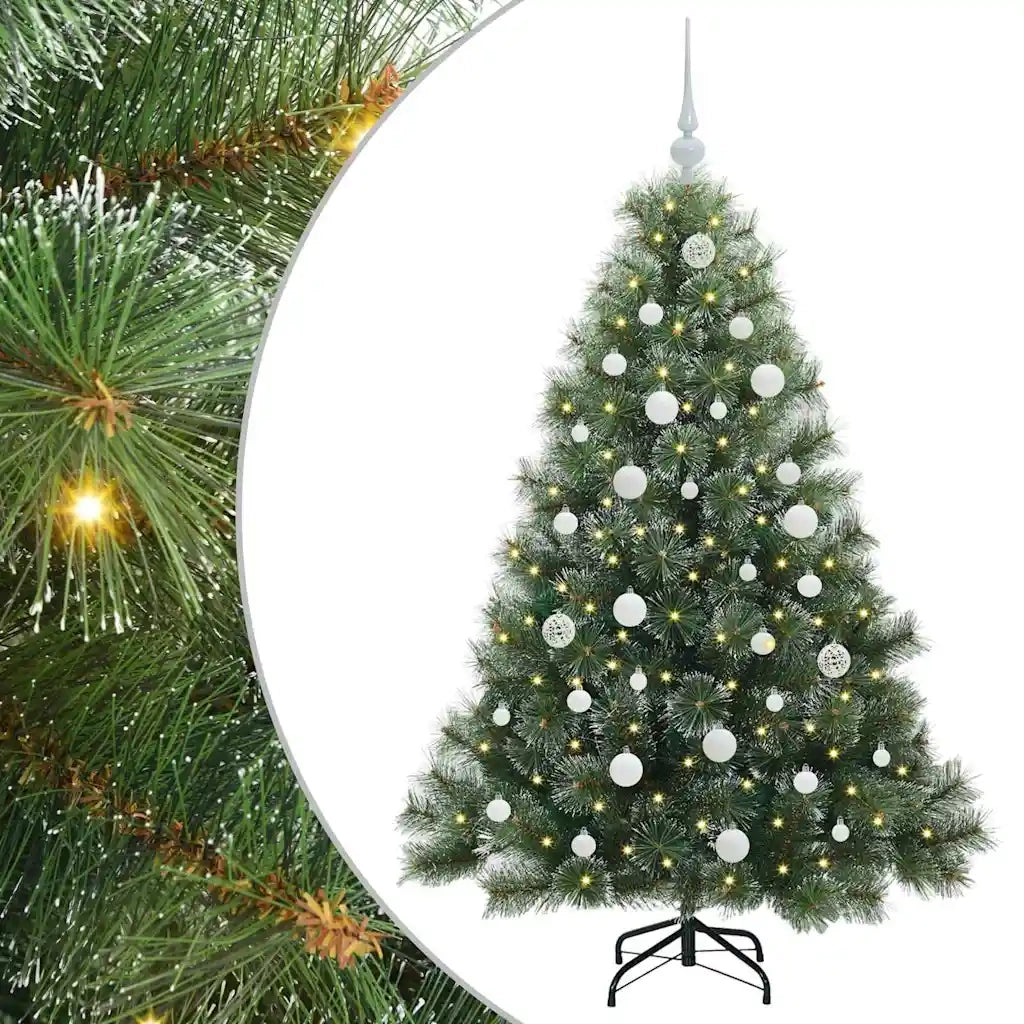 Albero di Natale Artificiale-Albero Natalizio con 150 LED Verde 150 cm PE e PVC 217586