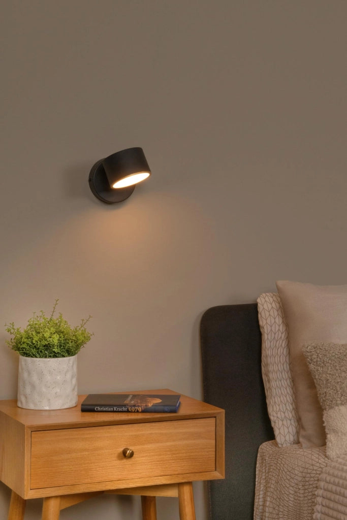 Applique spot LED nera orientabile GIAN Lucide