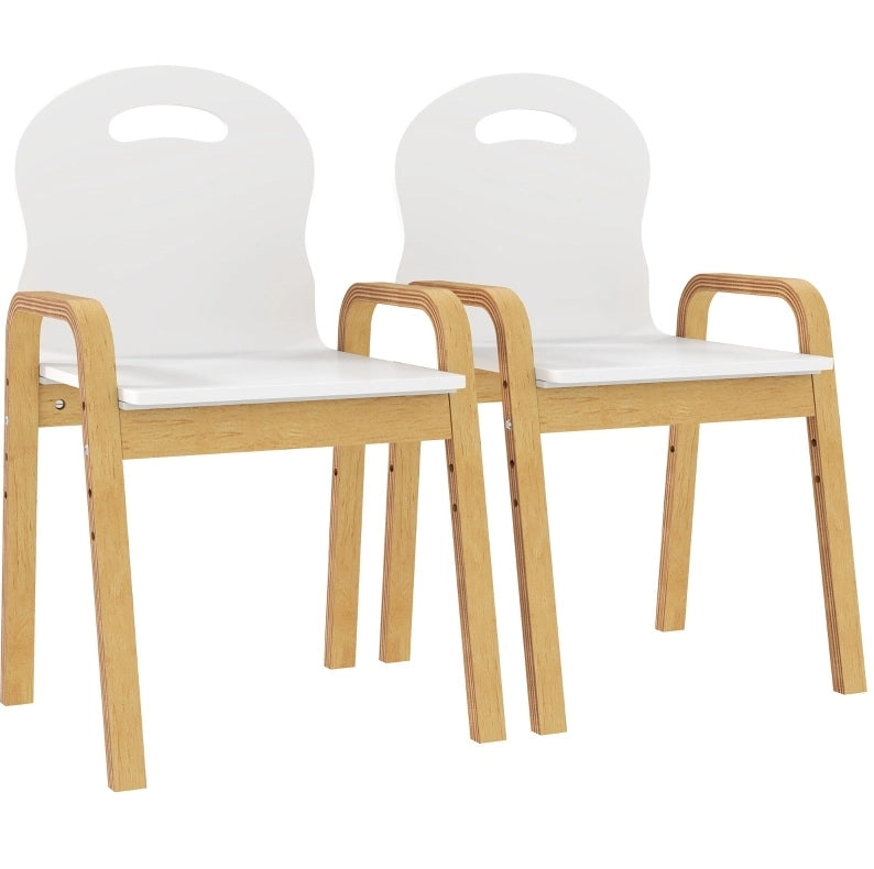 Set di 2 sedie per bambini regolabili in legno bianco