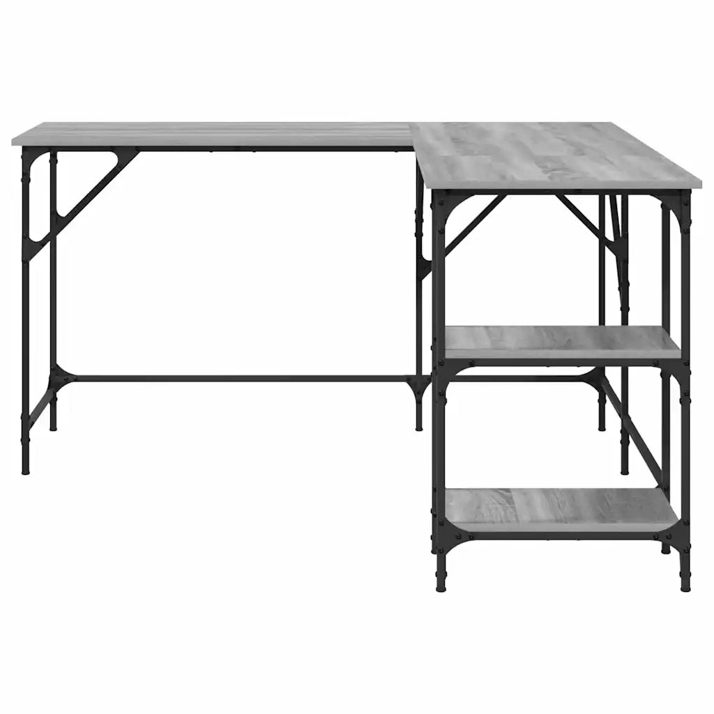 Scrivania Grigio Sonoma 139x139x75 cm in Legno Multistrato 837590