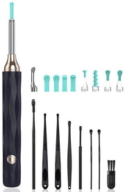 Pulitore Orecchio Senza Fili - Rimuove Cerume - Utensile Multifunzionale - Con Accessori - Bambini - Adulti - Navy