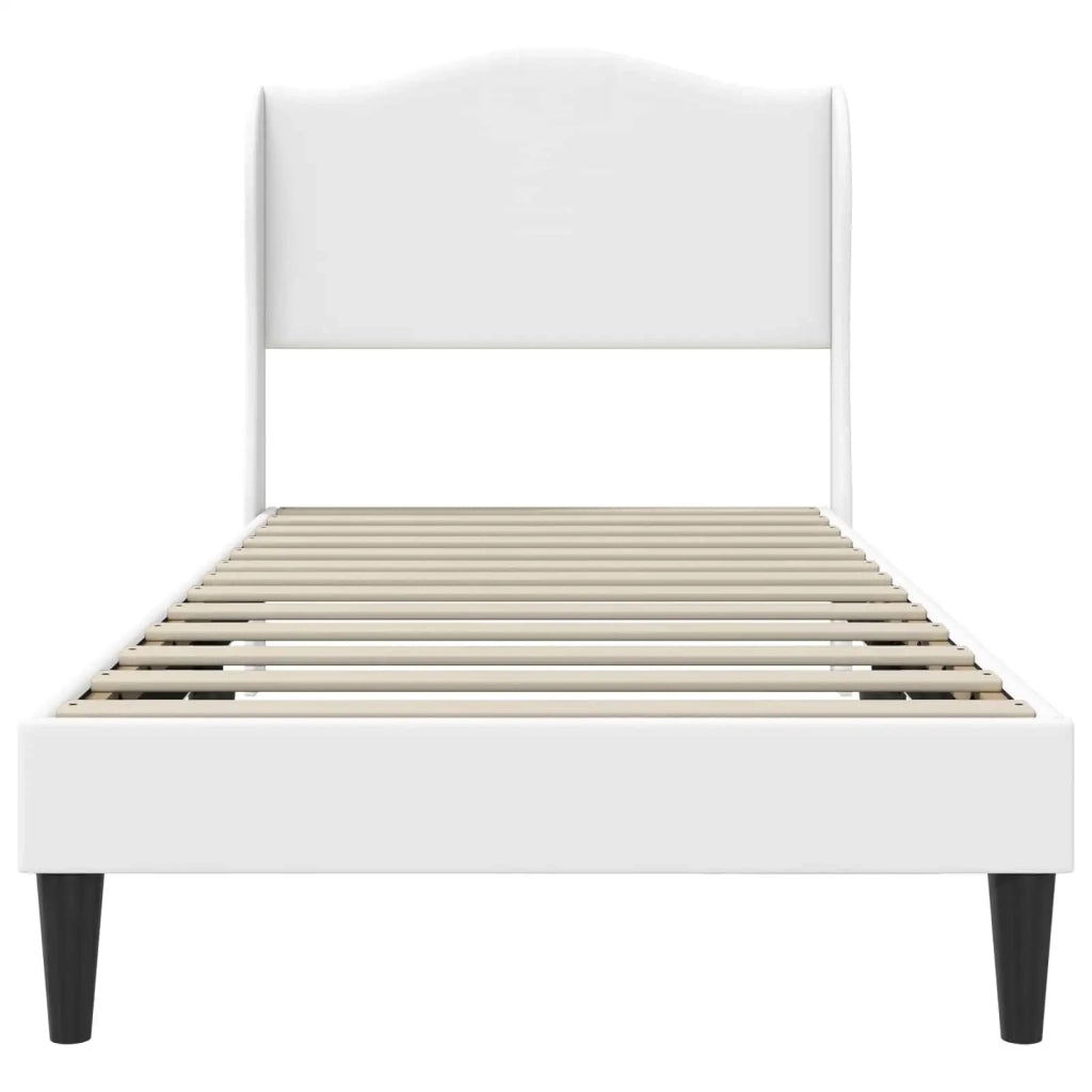 Struttura del letto con testiera Bianco 90 x 200 cm Similpelle 42027842
