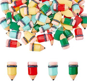 Cabochoni 60 pezzi - Miniatura in cera - Forma matita - Ritorno a scuola - Scrapbooking - Artigianato DIY - Colori misti - Figure in cera