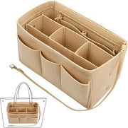 Stilevole Organizzatore di Tasca Sostenibile con Molti Spazi, Borsa con Cerniera - Beige, 30 x 17 x 16 cm