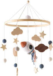 Giocattolo per bambini in legno a forma di razzo per camera da letto - decorazione e regalo per neonati