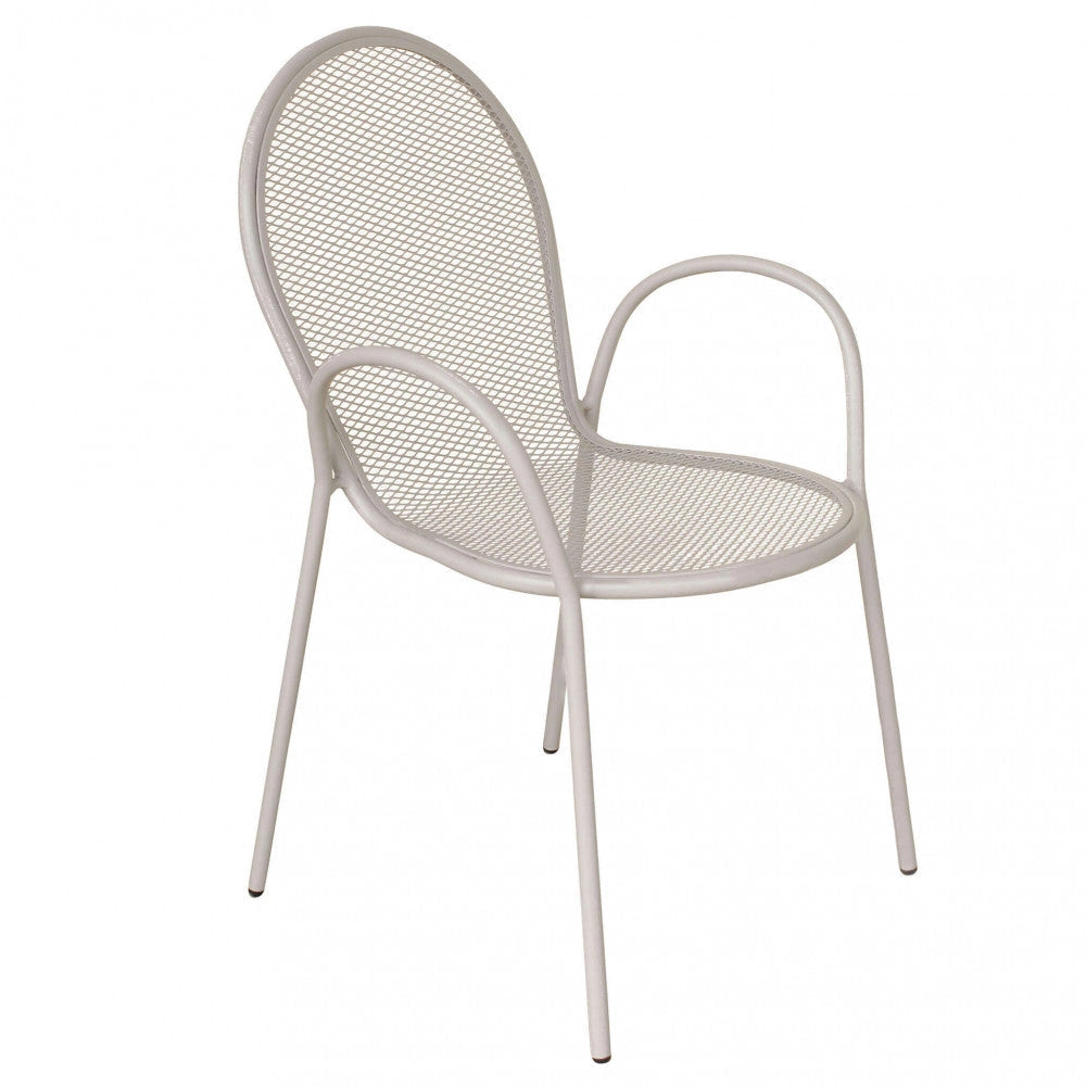 Sedia da Giardino Sheffield Impilabile 54x61x90 h cm in Acciaio Tortora