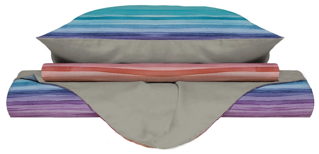 Copripiumino Matrimoniale con Stampa sul Sacco e Federe Doubleface Rainbow