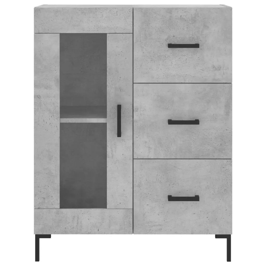 Credenza-Buffet-Armadio da cucina Grigio Cemento 69,5x34x180 cm in Legno Multistrato 809395
