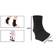 Trade Shop - Coppia Cavigliere Supporto Per Caviglia Anallergica Elastica Sport Fitness Nero -