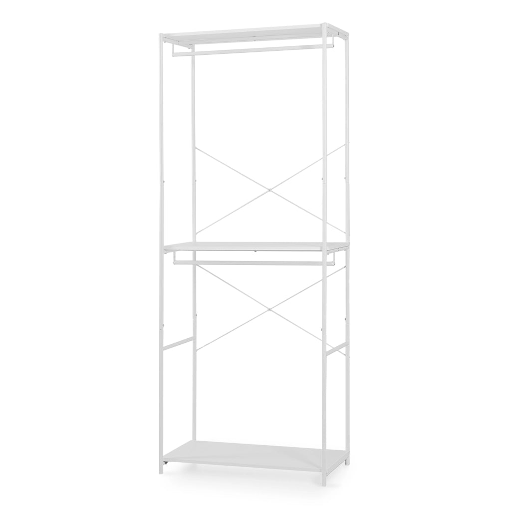 Guardaroba Aperto Verdfjorg con 2 Vani Appendiabiti 200 x 80 x 40 cm - Bianco [en.casa]
