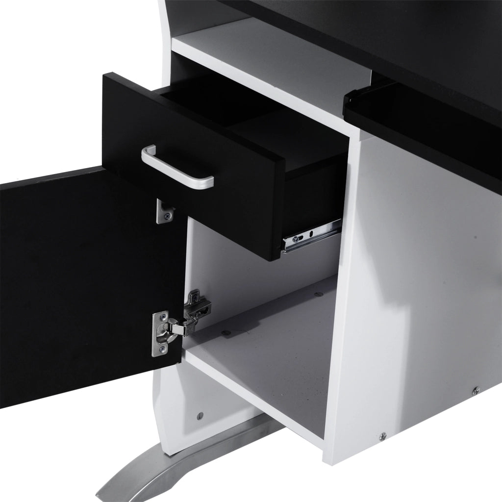 Scrivania per computer ¨C zephmum ¨C MDF nero e bianco 100x52x75 cm