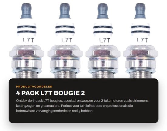 Kit di sostituzione per candela 4 pezzi L7T - Candela 2 tempi - Accessori di sostituzione - Candela universale - Qualità eccellente - Prestazioni motori migliorate - Candela di accensione