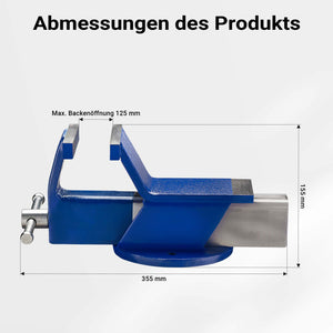 Morsa da banco fissa, ganasce 125 mm, serraggio 80 mm, Morsa da officina