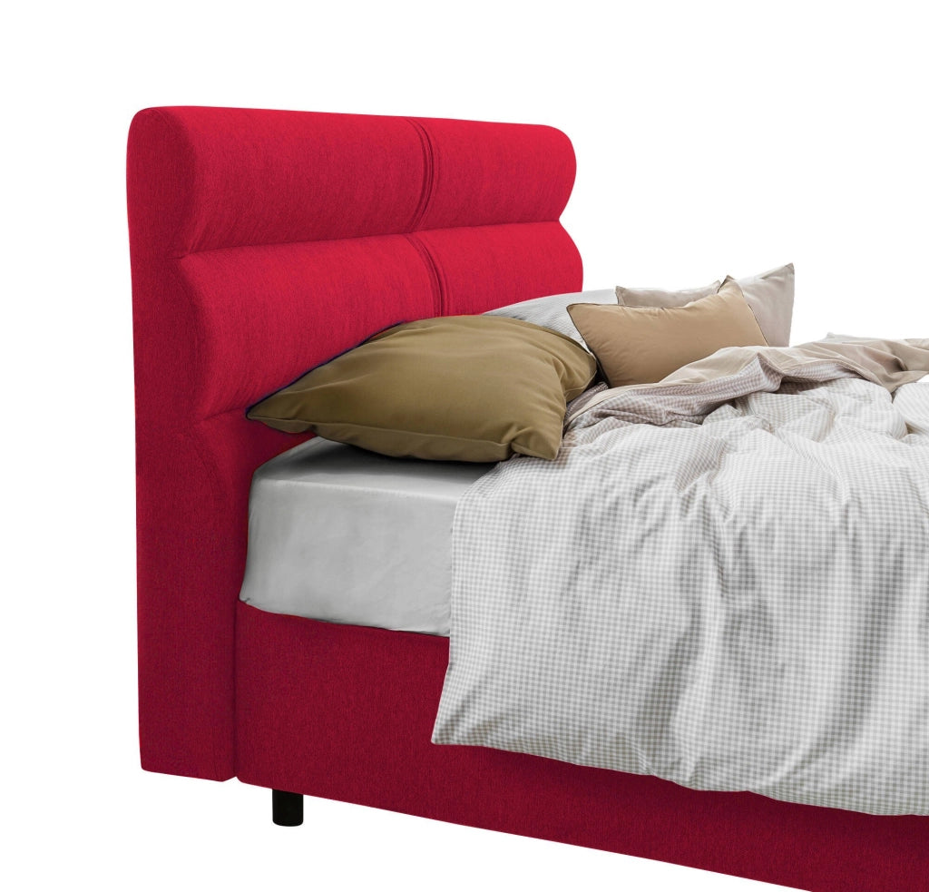 Letto Matrimoniale Bedero, Letto Matrimoniale Materasso Incluso Made in Italy, Rosso