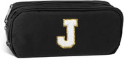 Etui personalizzato per materiali scolastici, grande borsa con chiusura a righello, borsa semplice, organizzatore per ufficio, borsa con iniziali per bambini e adolescenti. (J)