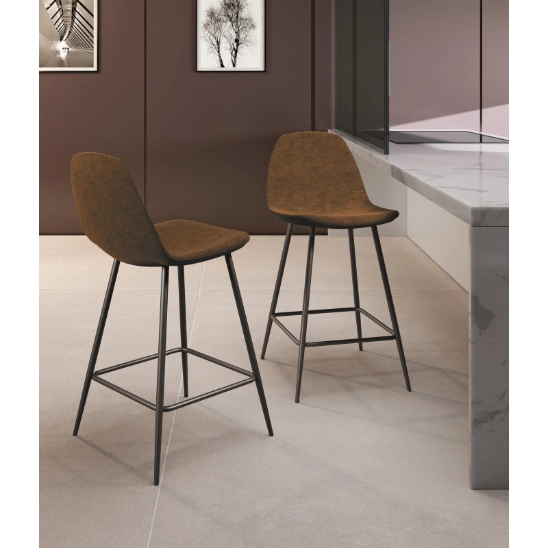 Set di 2 Sgabelli in similpelle Brigitte 42cm X 52cm H 93cm Stones