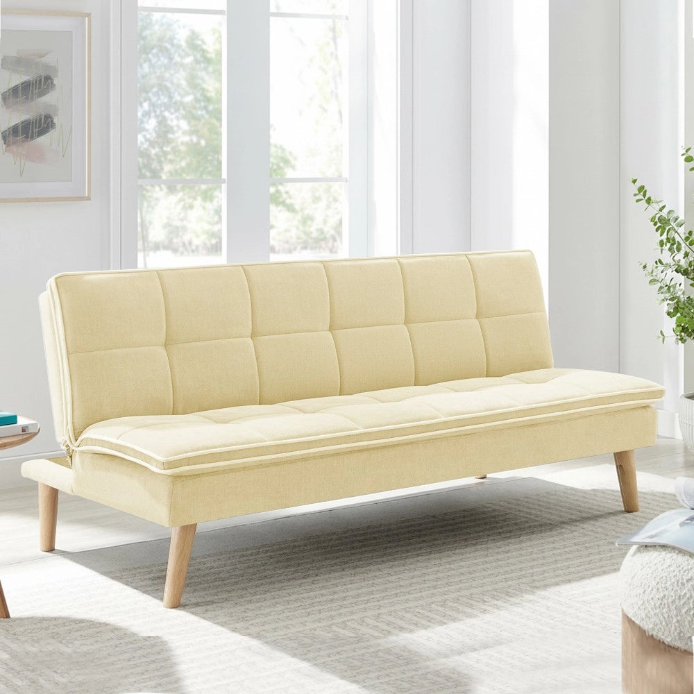 Divano letto Lunaria 3 posti colore crema design moderno 182x88x80H