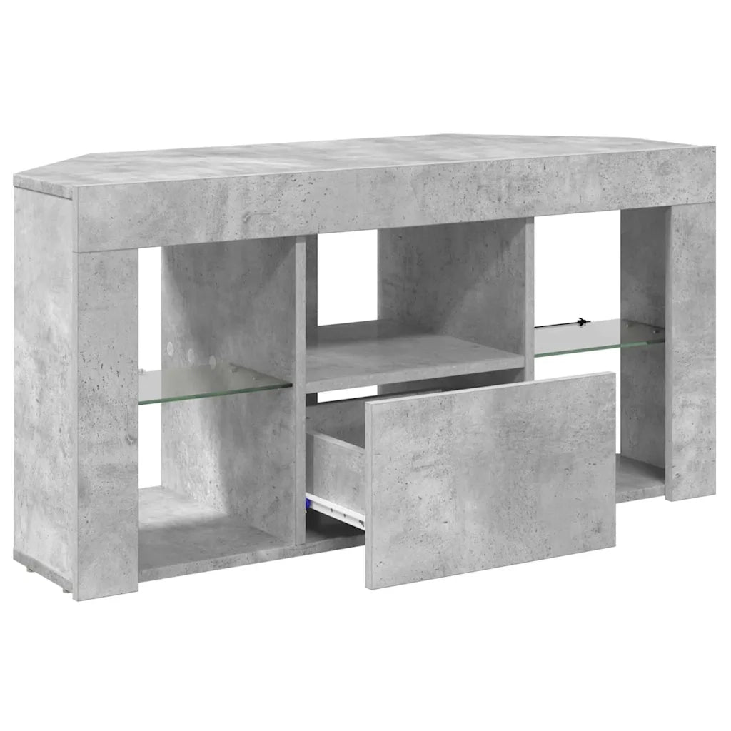 Mobile TV LED Angolare Grigio cemento 100 x 40 x 50 cm 889798
