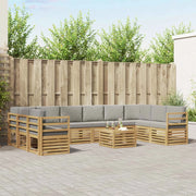 Set di divani da esterno 11 pcs Bianco e Grigio Chiaro