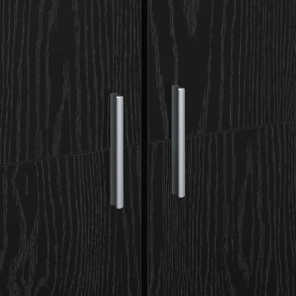 Highboard Rovere nero 80 x 35 x 180 cm Legno multistrato 3365563