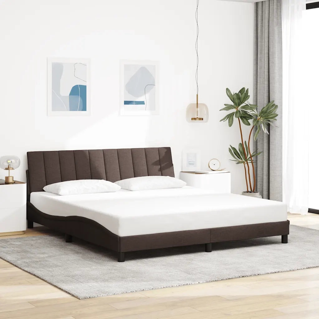 Giroletto senza Materasso Hanko Marrone Scuro 180x200 cm Tessuto 3310478