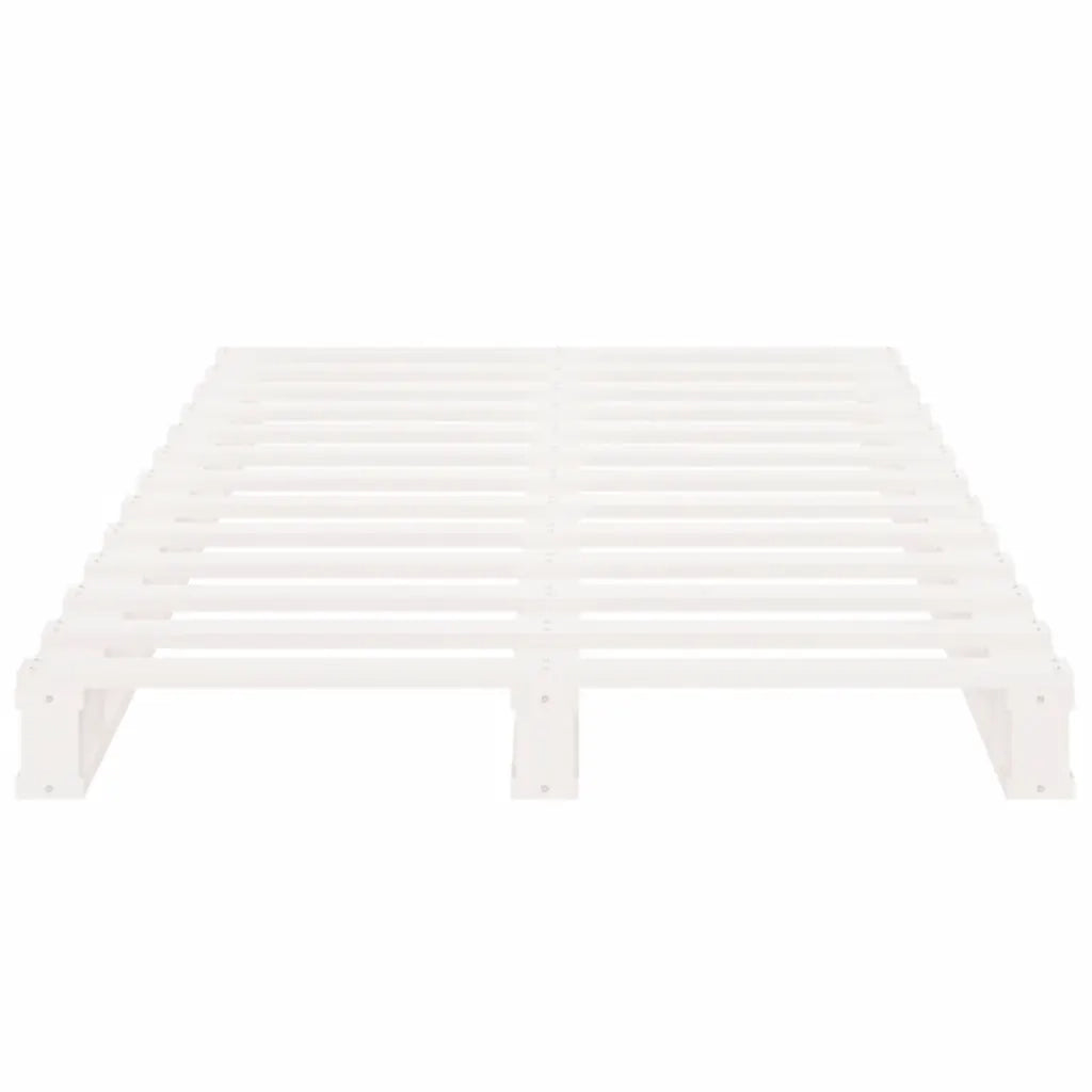 Letto singolo | Letto per adulti | Giroletto Bianco 90x190 cm Single in Legno Massello di Pino