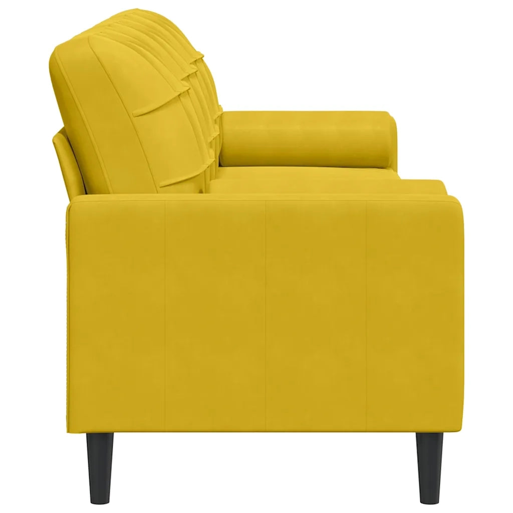 Divano a 3 Posti con Cuscini Giallo 210 cm in Velluto 3278245