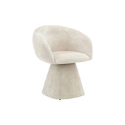 Poltrona girevole 180° in tessuto di cotone, beige