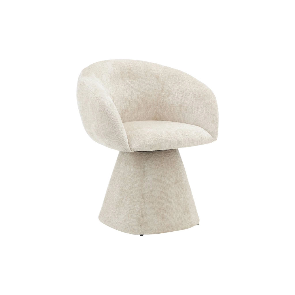 Poltrona girevole 180° in tessuto di cotone, beige