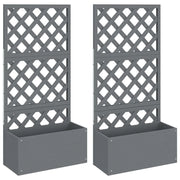 Fioriera rialzata per piante fiori giardino terrazze traliccio set da 2 65 x 33 x 135 cm WPC grigio 02_0038906