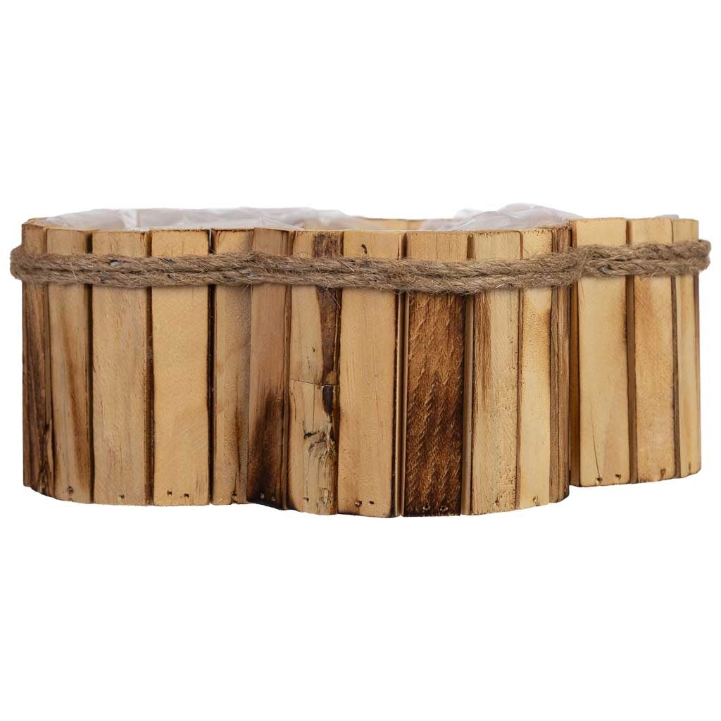 Cesto in legno a forma di fiore 26x26x10h cm