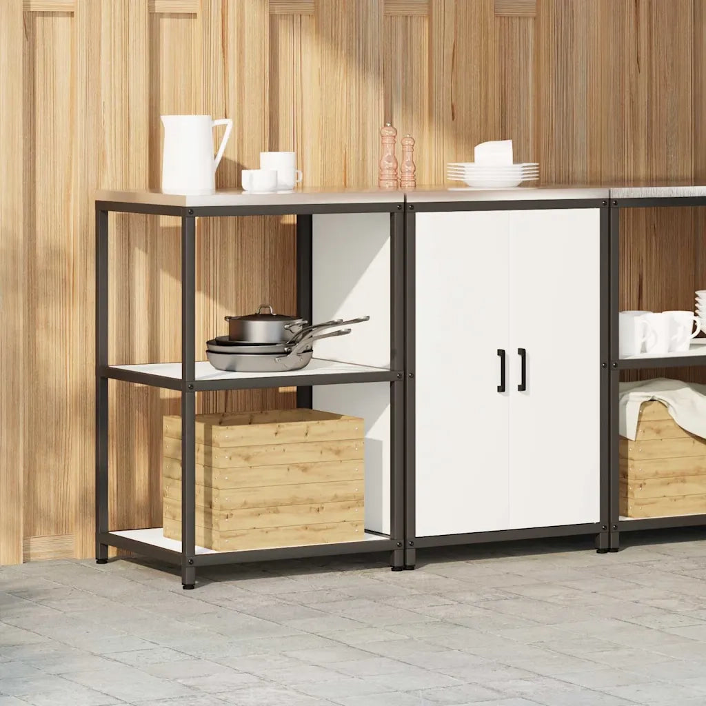 Set di Stoccaggio per Cucina con lo scaffale 2 pcs Bianco