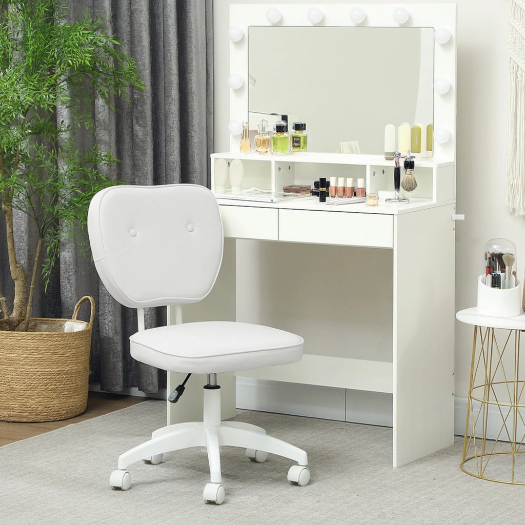 Sedia da ufficio senza braccioli ¨C zephmum ¨C bianco 46x59x82-92 cm