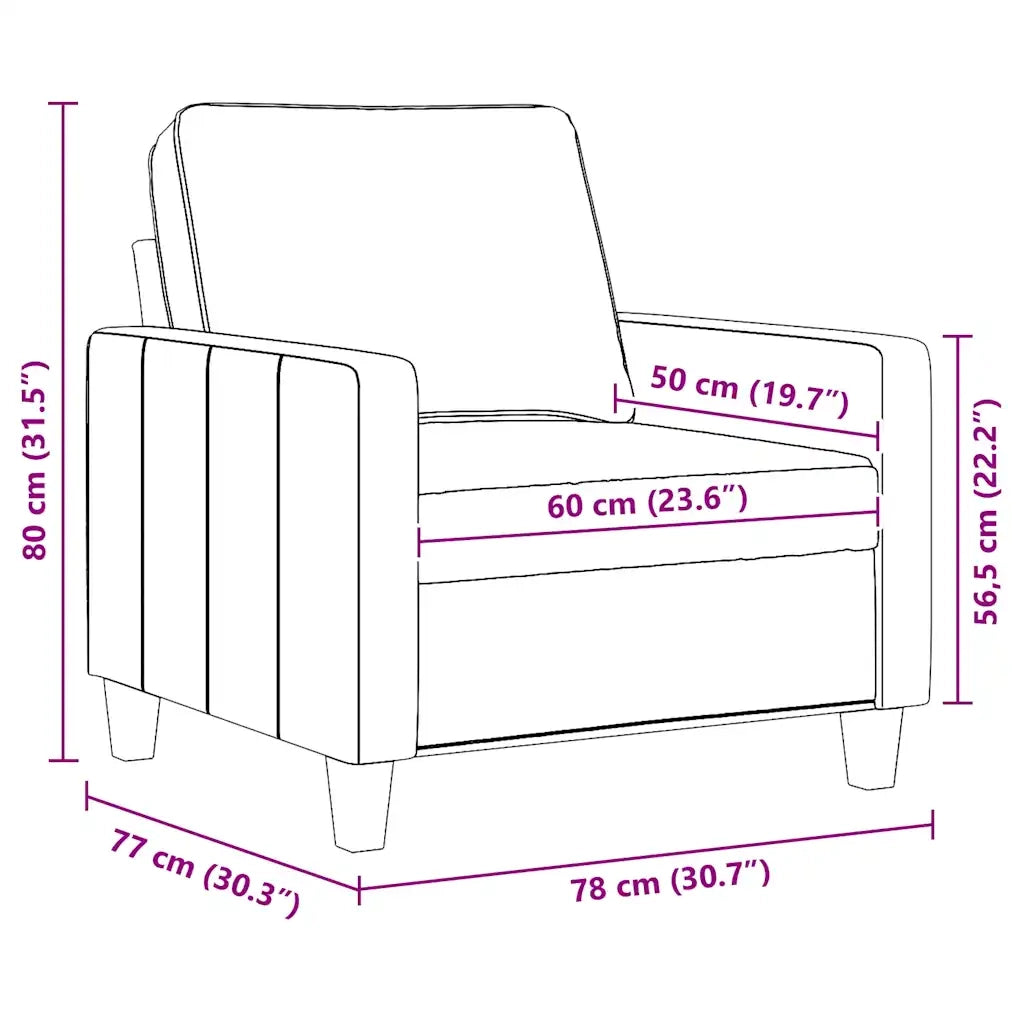 Divano Sedia-Poltrona Tortora 60 cm in Tessuto 410326