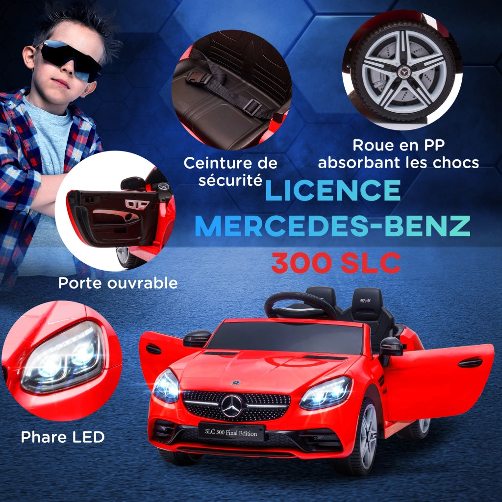 Automobile elettrica per bambini Mercedes SLC 300 ¨C zephmum ¨C 12V, telecomando, rosso