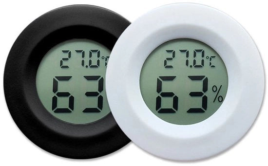 Set a due pezzi di idrometro/termometro con lettore di umidità digitale per interni ed esterni, adatto per rettili, serre, umidificatori, terrari e vasi. Visualizzazione della temperatura: Fahrenheit (℉) / Celsius (℃).